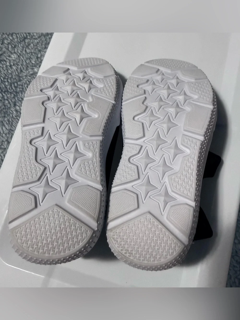 Toddler Sock Sneakers Black White Slip On Knit Walking Shoes Rubber Soles